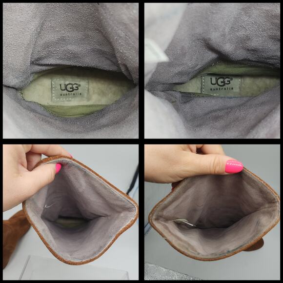 Ugg Boots 6 Brown Abilene Chestnut Knee High Slouchy Suede Boho Academia Flat - Picture 15 of 16